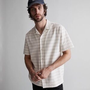 Madewell Mens Knit Easy Short-Sleeve Shirt in Stripe